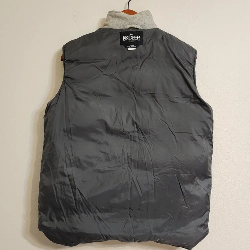 10 Deep Men's Puffer Vest Jacket, Grey, Size L,Wool Blend, Outdoor, Casual. - Picture 10 of 16